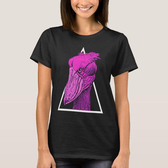Camiseta Shoebill Bird Animal Colorful Vaporwave (Frente)