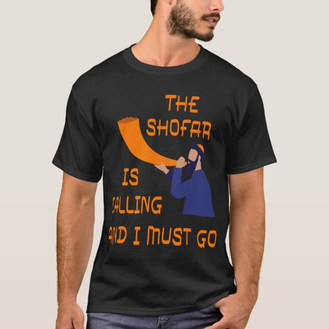 Camiseta Shofar Está Chamando E Eu Devo Ir Ano Novo Judaico (Frente)