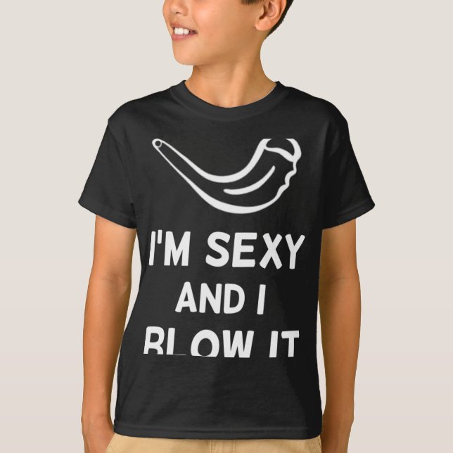 Camiseta Shofar I'm Y And I Blow It Rosh Hashanah Jewish Ne (Frente)