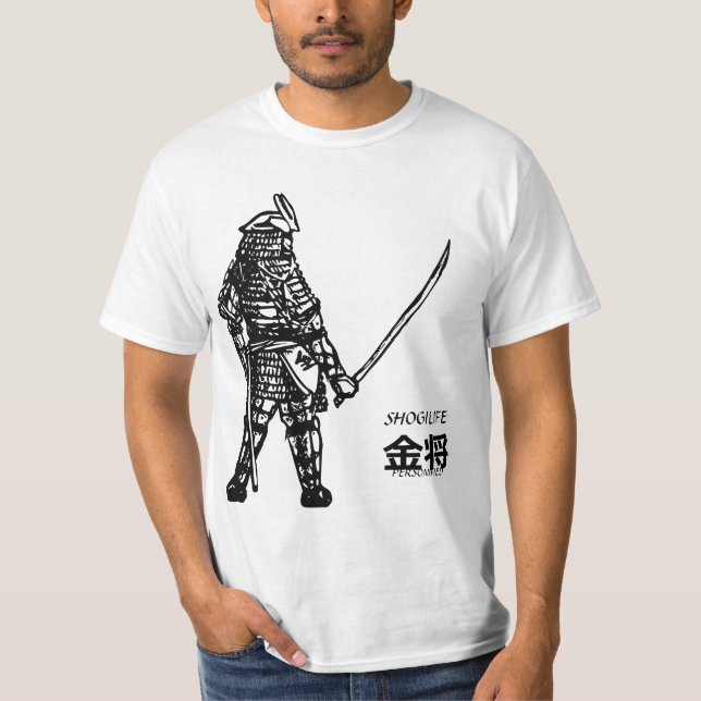 Camiseta Shogi - general Dourado (金将) como ortodoxo (Frente)