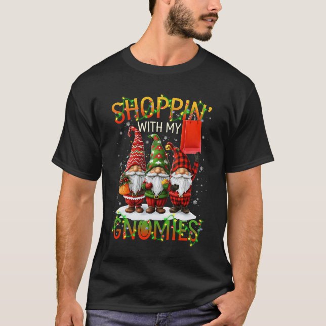 Camiseta Shoppin_ With My Gnomies Cute Xmas Gnomes Lover Ch (Frente)