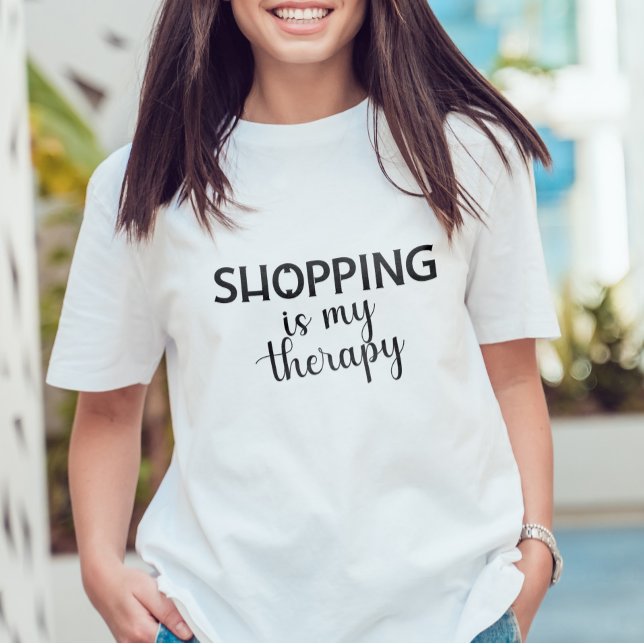 Camiseta Shopping Is My Therapy Design Shopper Addict (Criador carregado)