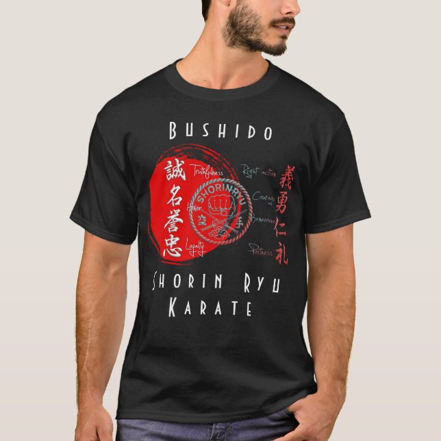 Camiseta Shorin Ryu Karate Bushido Values Budo T-Shirt (Frente)