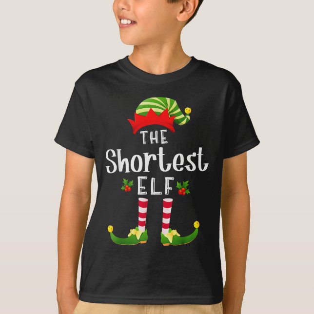 Camiseta Shortest Christmas Elf Matching Pajama X-mas Party (Frente)