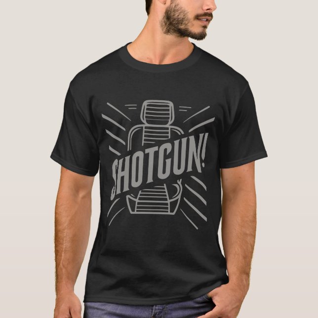 Camiseta Shotgun! Viagem em estrada, T-Shirt (Frente)