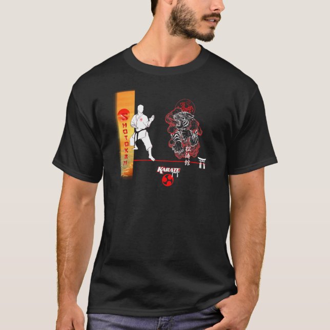 Camiseta Shotokan Karate Red Mist Tiger Martial Arts Tshirt (Frente)