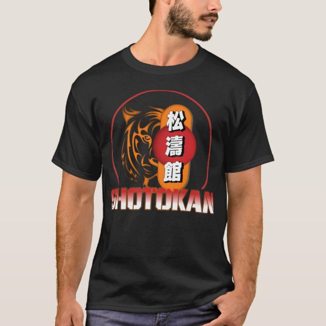 Camiseta Shotokan Karate Tiger e Japonês Kanji (Frente)