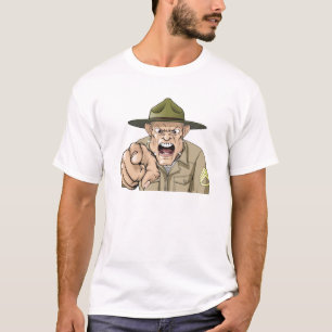 Camiseta Shouting irritado do sargento de broca do exército