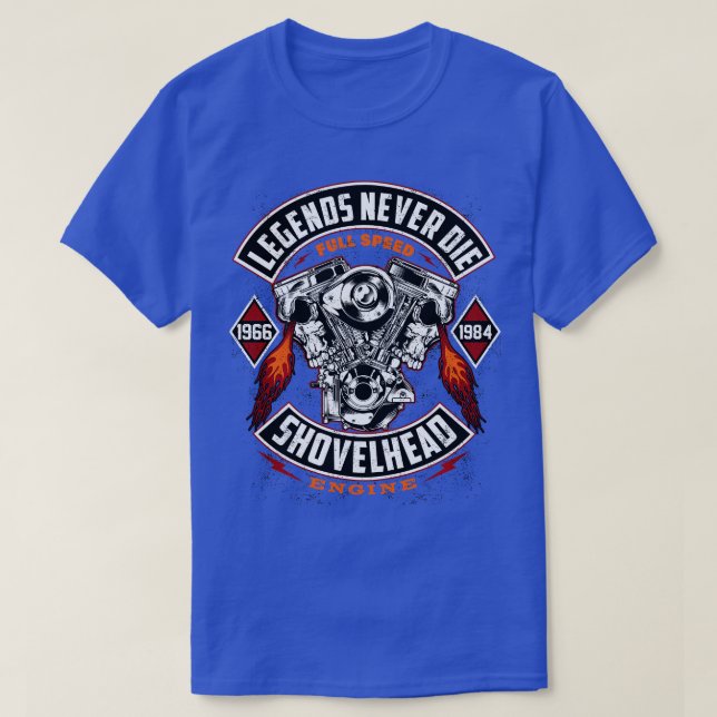 Camiseta SHOVELHEAD 19661984 MOOR Motocicleta Cho (Frente do Design)