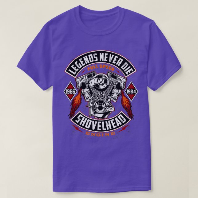 Camiseta SHOVELHEAD 19661984 MOTOR Motorcycles Oldschool Ch (Frente do Design)
