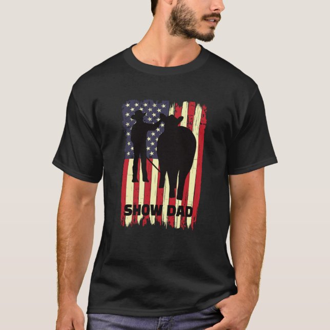 Camiseta Show Dad Fun Distressed Look For Showing Cattle (Frente)
