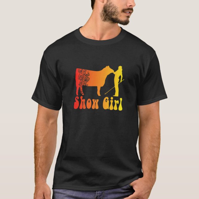 Camiseta Show Girl Fun Livestock Cattle Showing (Frente)