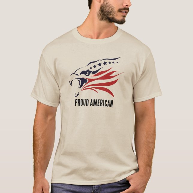 Camiseta Show Your Patriotism - Proud American Eagle TShirt (Frente)