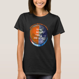 Camiseta ShowYourStripes u2013 SALVE ABELHAS ÁRVORES E SEAS
