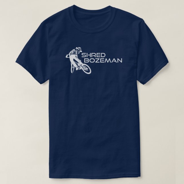 Camiseta Shred Bozeman Montana Mountain Biking (Frente do Design)