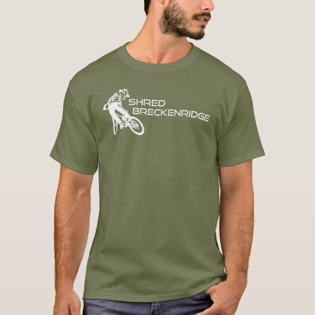 Camiseta Shred Breckenridge Colorado Mountain Biking (Frente)