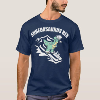 Camiseta Shredasaurus Rex Ski Dinossaur Crianças Engraçadas