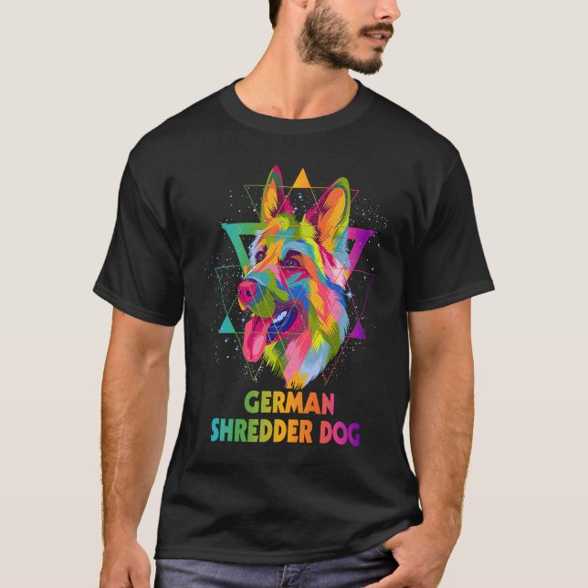Camiseta Shredder Dog German shepherd Humor Shepard (Frente)