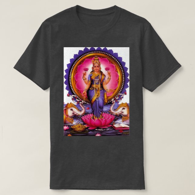Camiseta Shree Lakshmi Deusa Do Amor Prosperidade Riqueza H (Frente do Design)