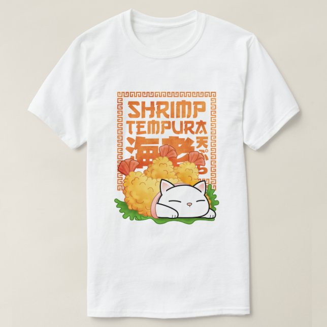 Camiseta Shrimp Tempura Cat (Frente do Design)