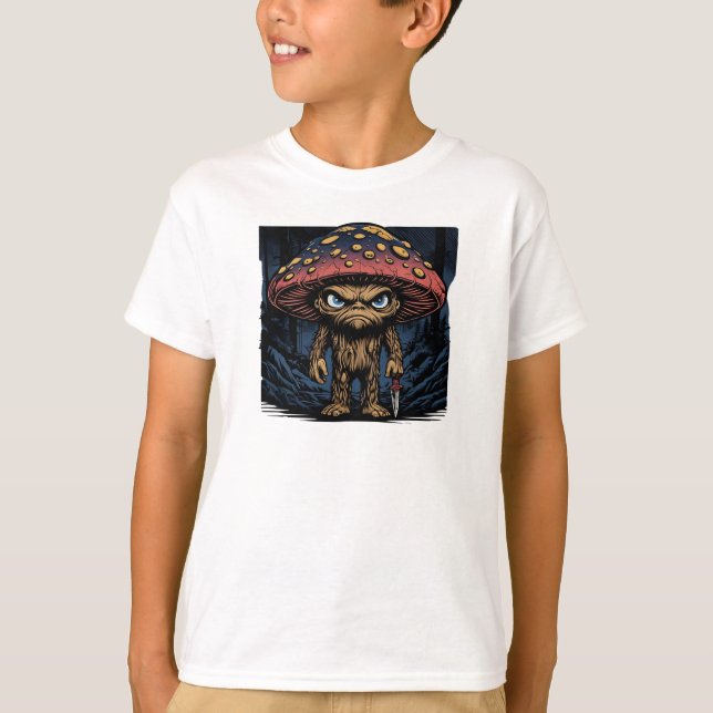 Camiseta Shroomfoot: Monstro Florestal dos Fungos (Frente)