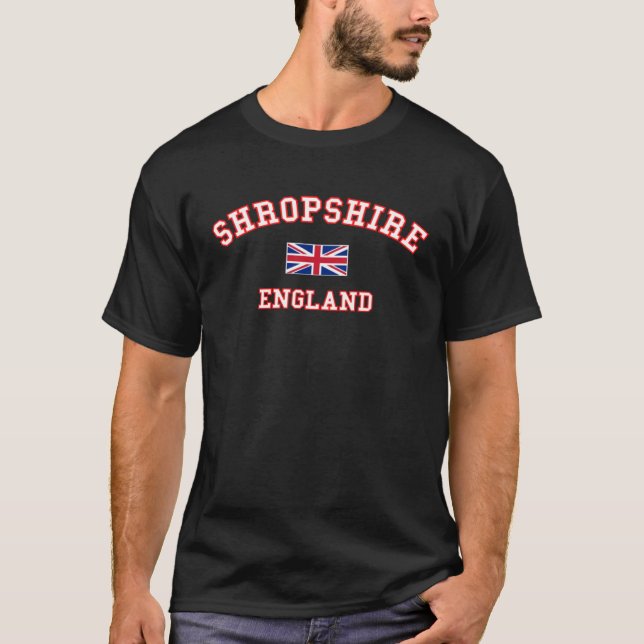 Camiseta SHROPSHIRE British Flag Crachá (Frente)