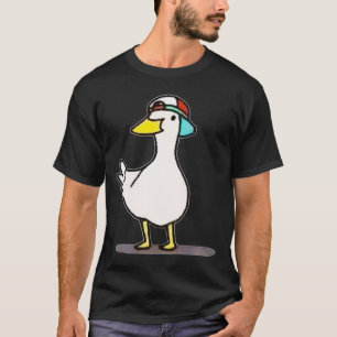 Camiseta Shuba Duck Dancing Duck Meme Com Um Chapéu