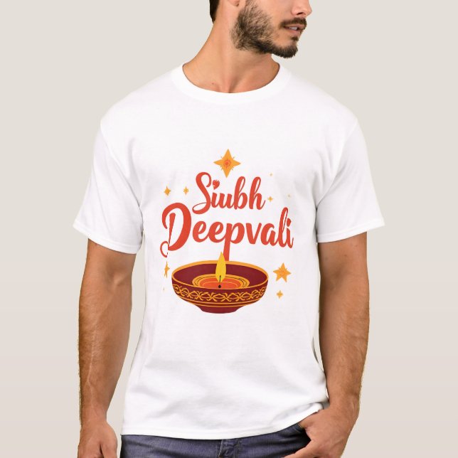 Camiseta ✨ Shubh Deepavali | Rangoli Tradicional de Diwali  (Frente)