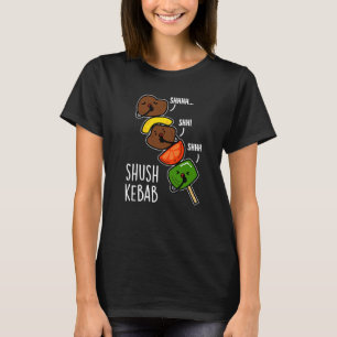 Camiseta Shush Kebab Piada de Comida Divertida Fundo Escuro