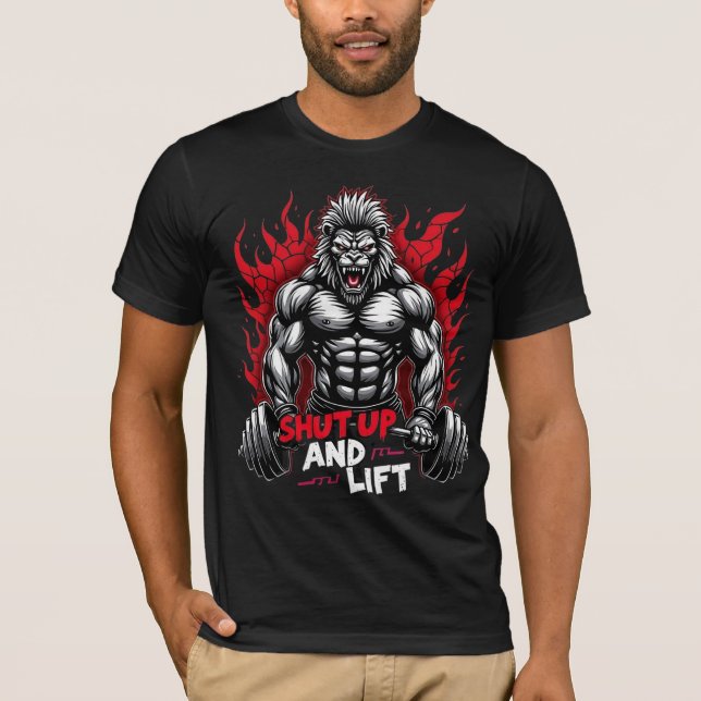 Camiseta Shut Up and Lift – Beast Hybrid Gym Tee (Frente)