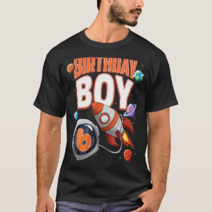 Camiseta Shutl de Espaço de Aniversário do 6 de Menino Espa