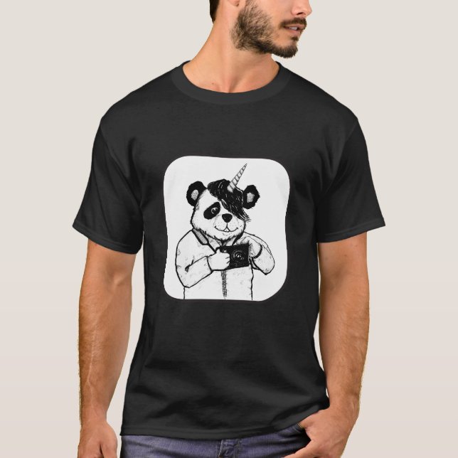 Camiseta Shutterbug Pandacorn with a camera (Frente)