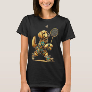 Camiseta Shuttle do Jogador de Badminton do ouro Retriever