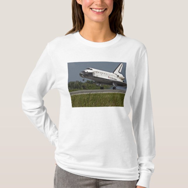 Camiseta Shuttle Endeavor pousando o Centro Espacial Kenned (Frente)