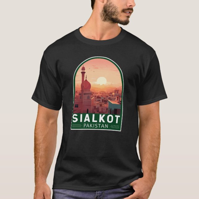 Camiseta Sialkot Pakistan Viagem Art Vintage (Frente)