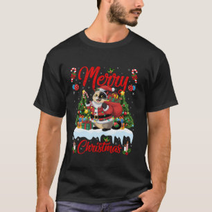 Camiseta Siamês Cat Xmas Tree Lighting Papais noeis Siamese
