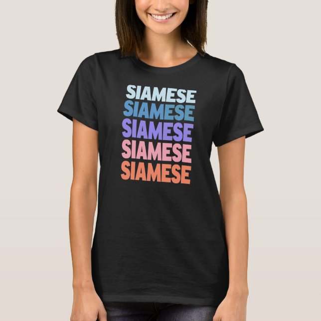 Camiseta Siamês Design de texto Repetido Moderno (Frente)