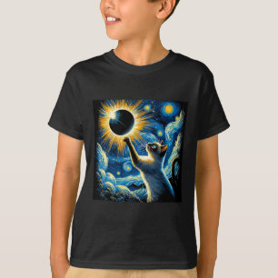 Camiseta Siamese Cat 2024 Van Gogh Starry Night Siamese Cat