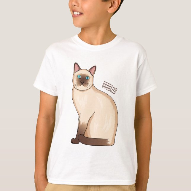 Camiseta Siamese cat cartoon illustration  (Frente)