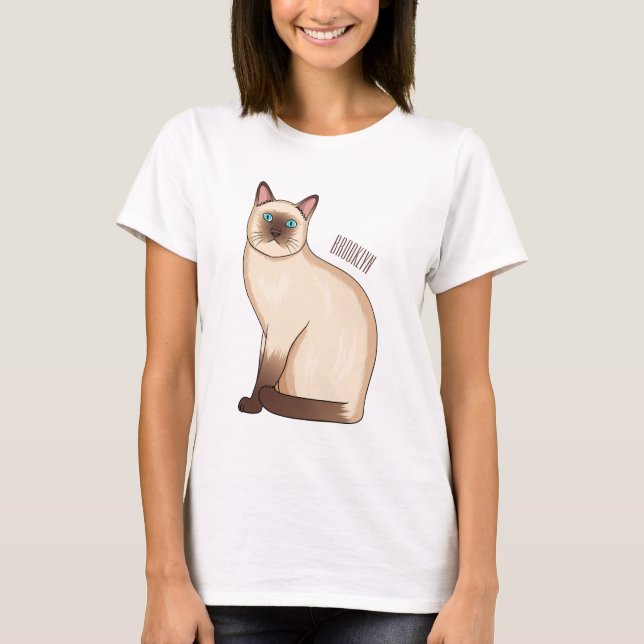 Camiseta Siamese cat cartoon illustration  (Frente)