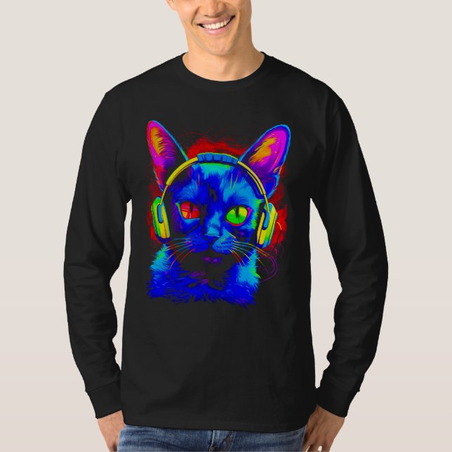 Camiseta Siamese Cat DJ Music (Frente)