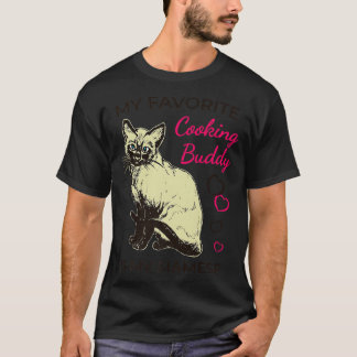 Camiseta Siamese Cat e Cozinhar