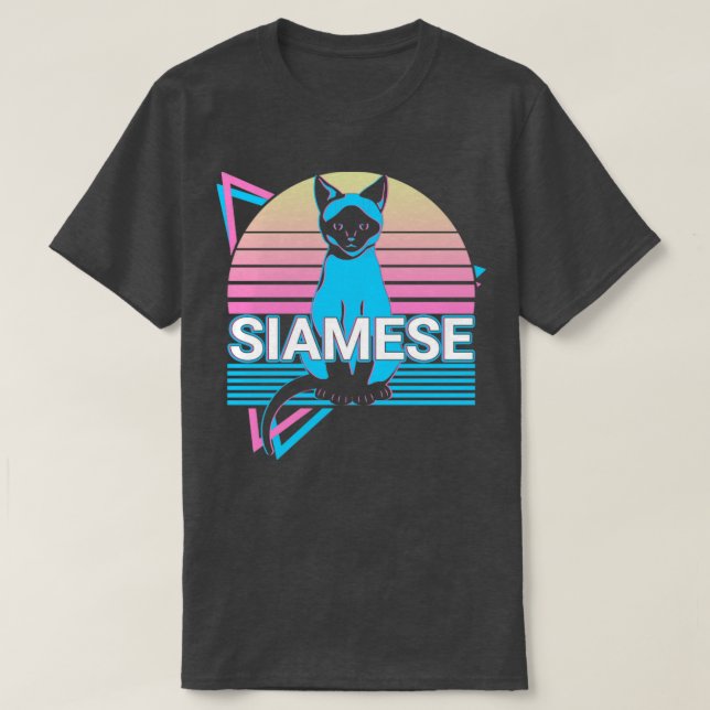 Camiseta Siamese Cat Retro (Frente do Design)