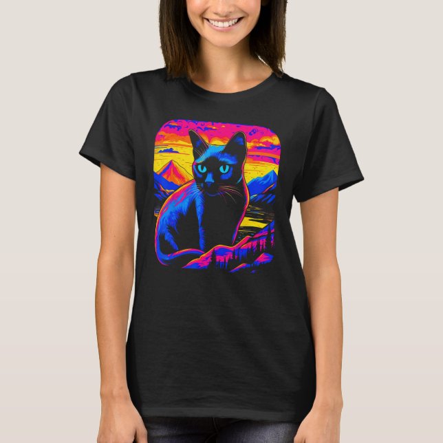 Camiseta Siamese Cat Sunset (Frente)
