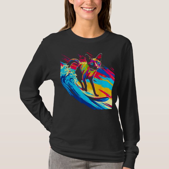 Camiseta Siamese Cat Surf (Frente)