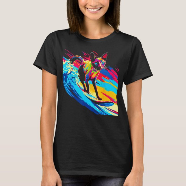 Camiseta Siamese Cat Surf (Frente)