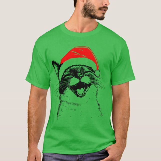 Camiseta Siamese Christmas Cat (Frente)