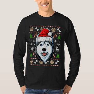 Camiseta Siberian Husky - Cachorro de Natal Feio Santa Hat