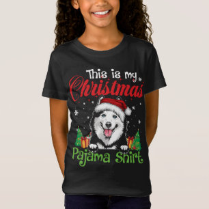 Camiseta Siberian Husky Christmas Pajama Funny Dog Lover Xm