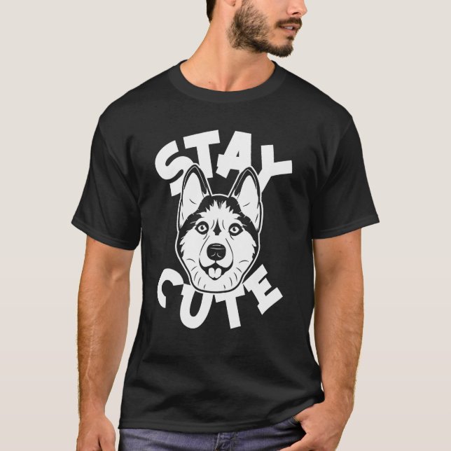 Camiseta Siberian Husky Cool  Pet Dog Breed Stay Cute (Frente)